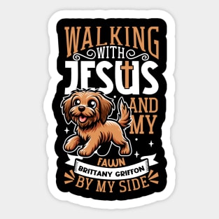 Jesus and dog - Griffon Fauve de Bretagne Sticker